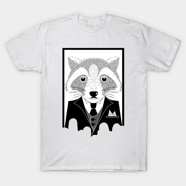 Raccoon in Suit T-Shirt by ACuteTeam